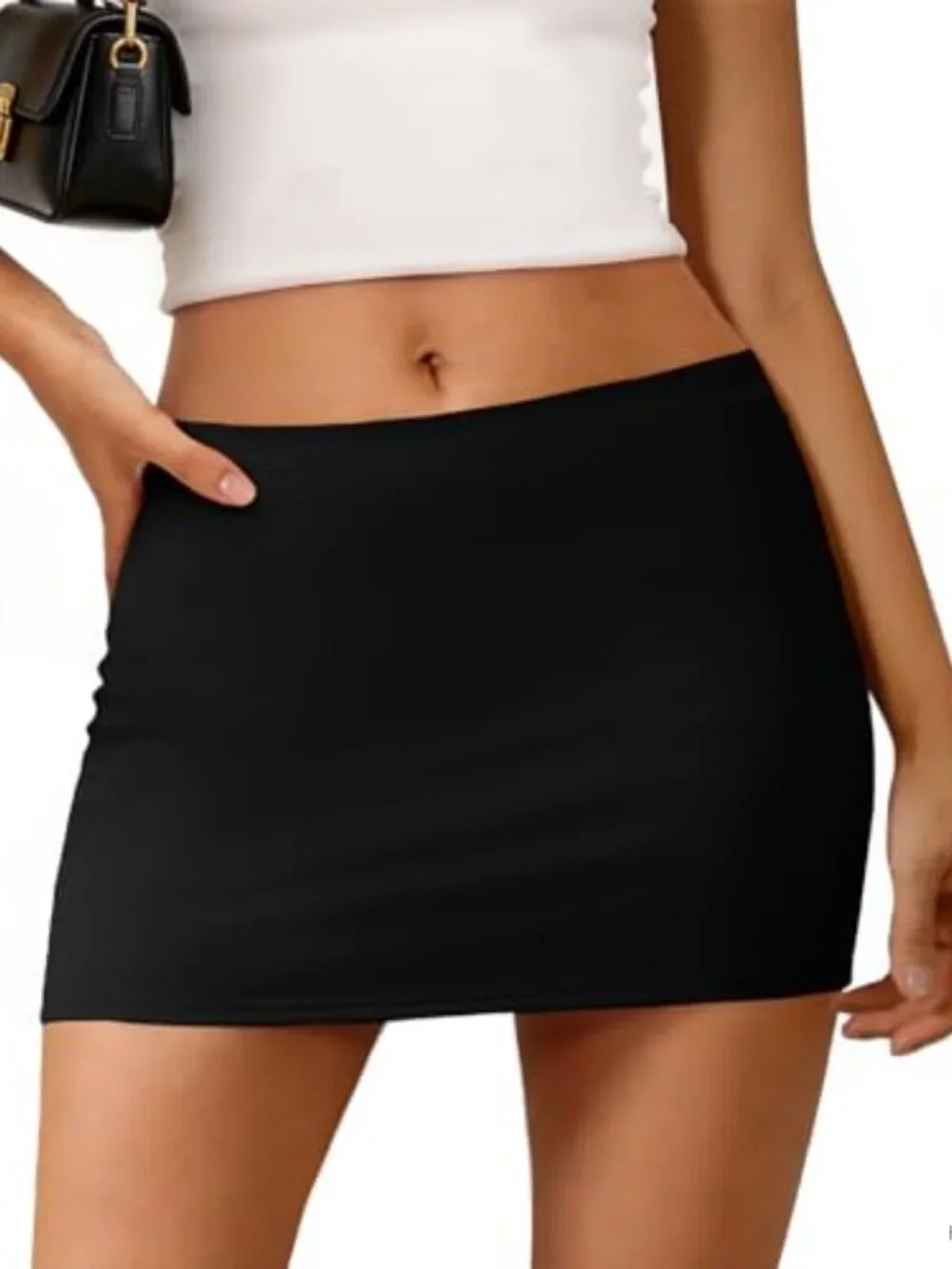 Women's Mini Skort with Built-in Shorts, High Stretch, Y2K Bodycon, Going Out &